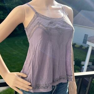 Kimchi Blue pretty lavender purple tank top trimmed in lace